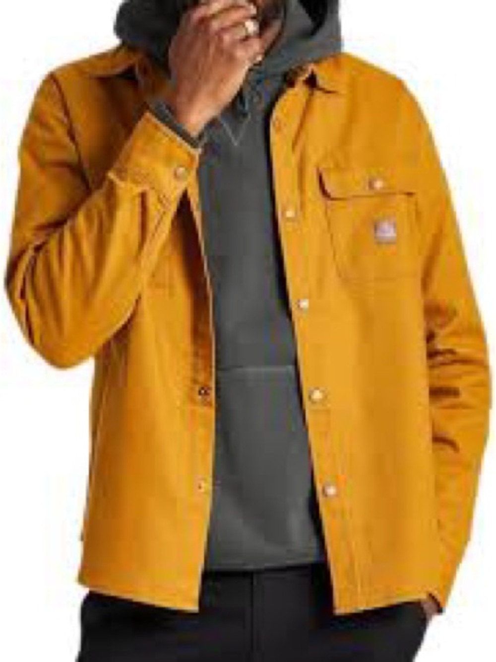 Brixton Builders Stretch Cotton Blend Overshirt Relaxed Golden Brown Men XL Work